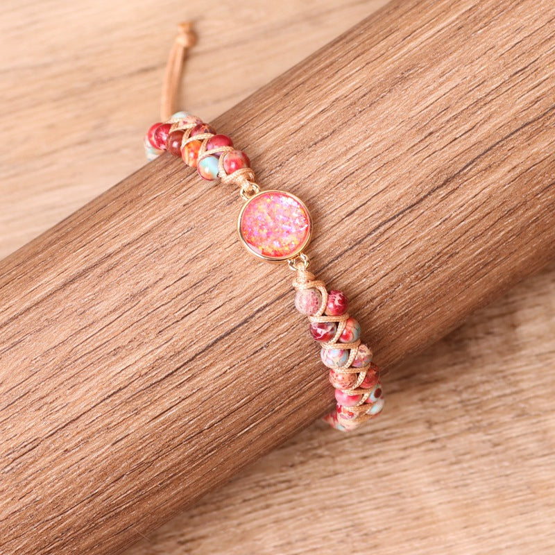 Opal Double Woven Red Imperial Turquoise Bracelet