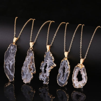 Natural Agate Geode Necklace