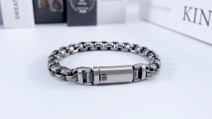 Stylish Personality Stainless Steel Button Bracelet for Men