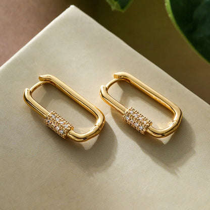 Golden U Shape Hoop Earrings