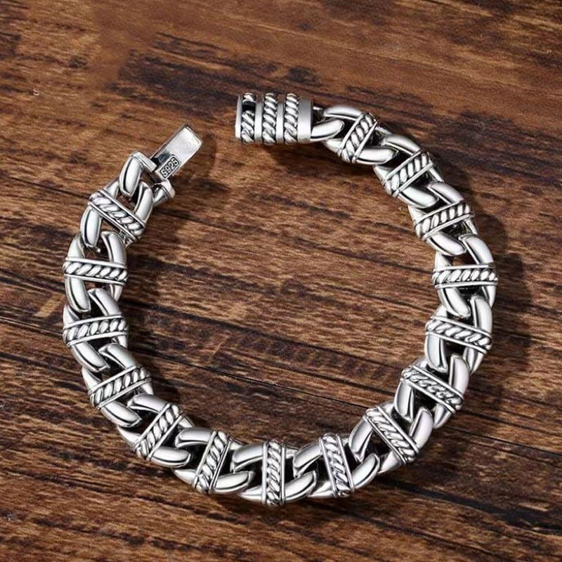 Cool Men's Simple Iron Chain Bracelet