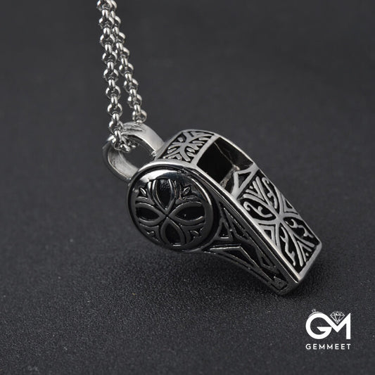 Men's Titanium Steel Whistle Vintage Necklace