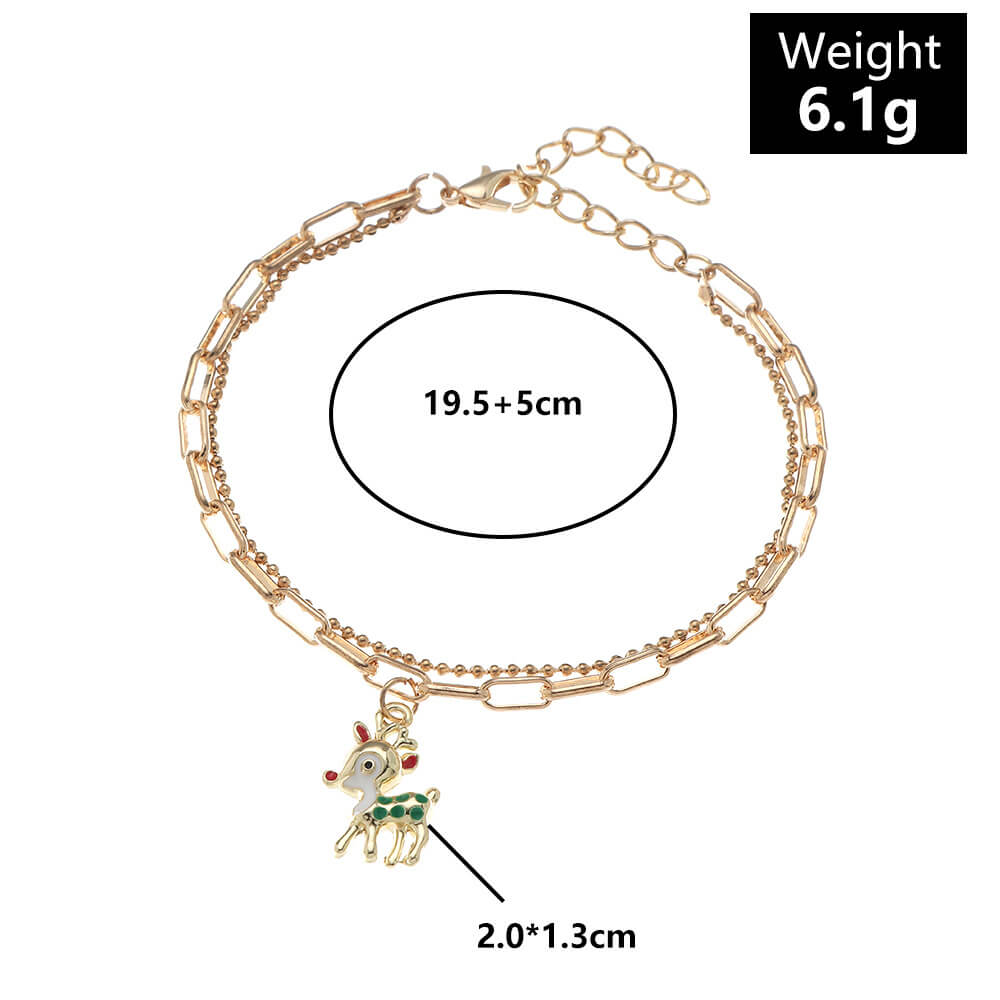 Christmas Simple Chain Pendant Christmas Bracelet