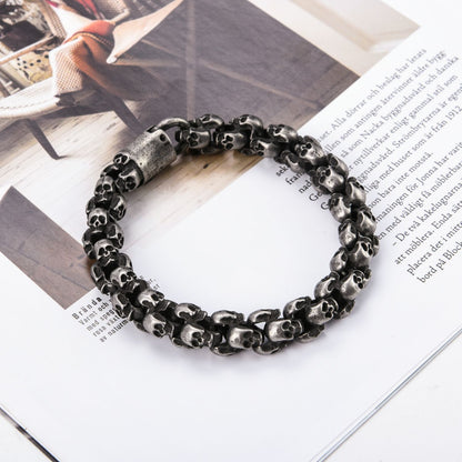 Halloween Vintage Titanium Steel Skull Bracelet