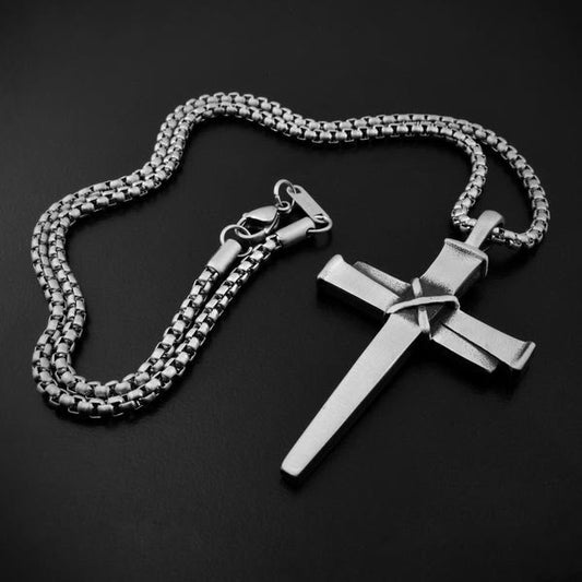 Stainless Nail Cross Necklace