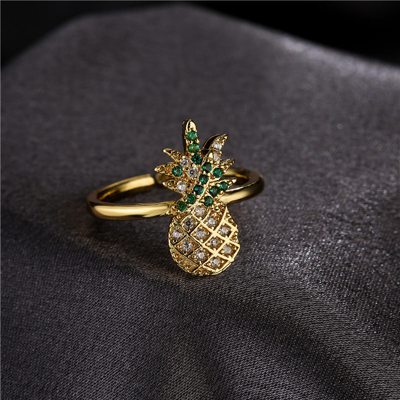 Pineapple Shape Full Stones Ring