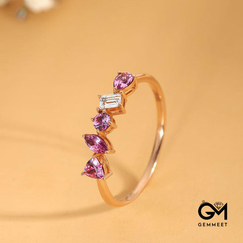 Gold Plated Purple Crystal Ring