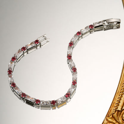 Interval Rectangle Stones Tennis Bracelet