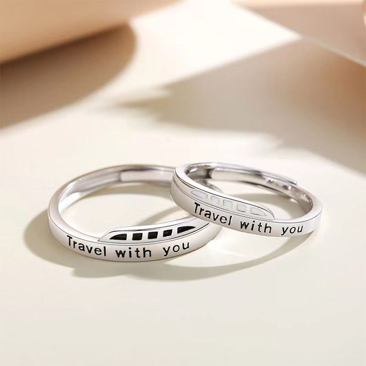 'Travel With You' Travel Platform Couple Ring