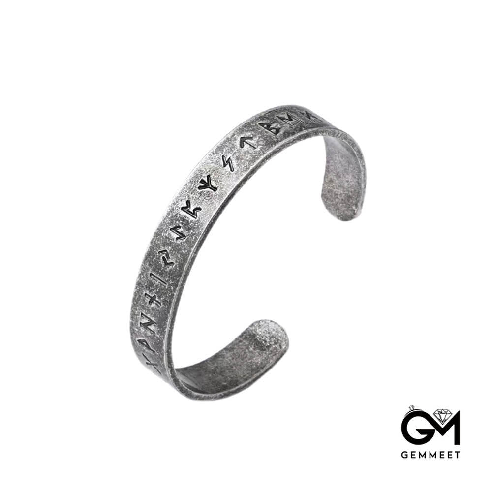 Stainless Steel Viking Lettered Rune Bracelet