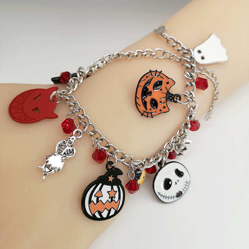 Halloween New Pumpkin Skull Bracelet Personality Creative Exaggerated Hand Decoration Dark Wind Niche Bracelet