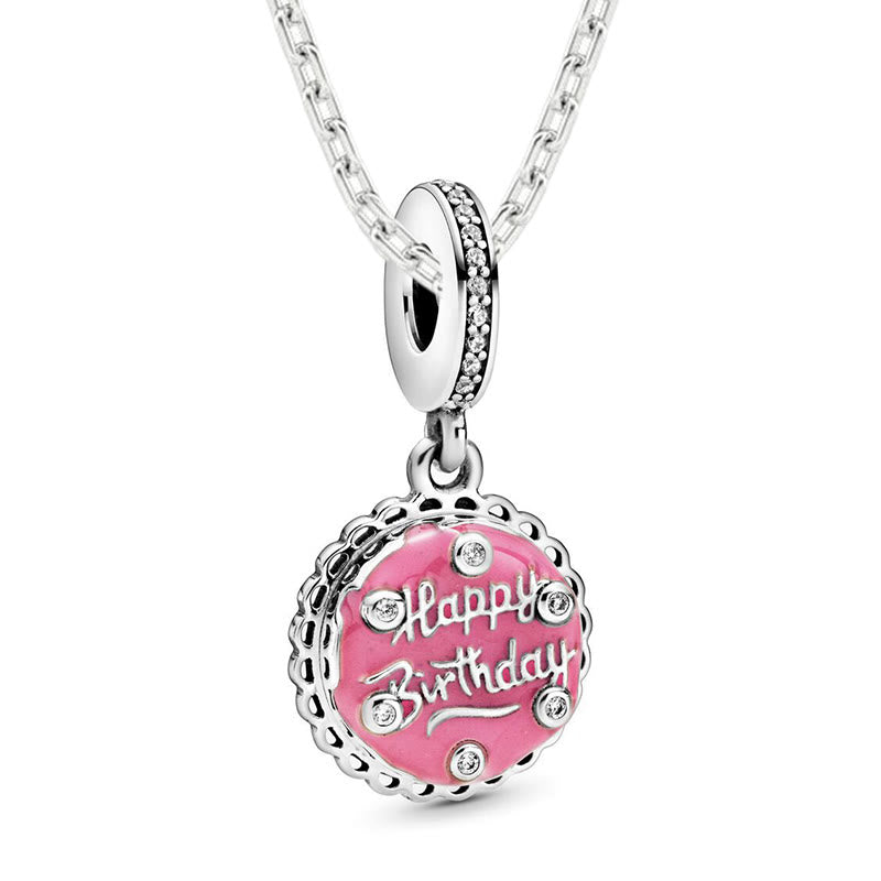 Happy Birthday Cake Pendant Necklace