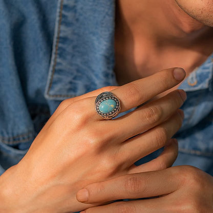 Retro Turquoise Men's Ring