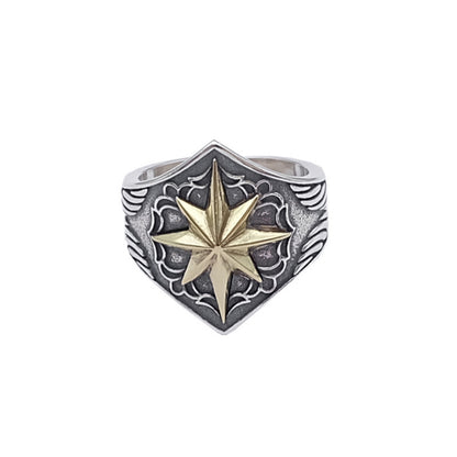 Vintage Men's Wide Octet Star Ring