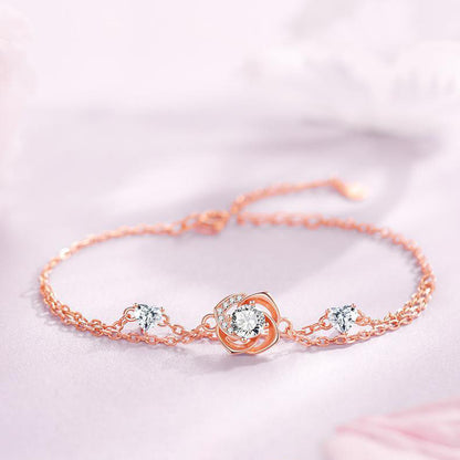 Simple Rose Zircon Bracelet