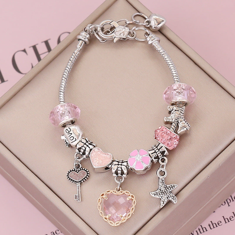 DIY Colored Love Crystal Bracelet