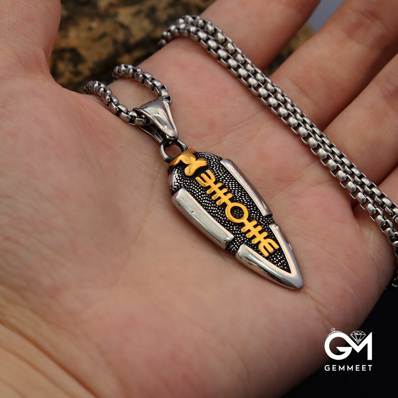 Stainless Steel Vintage Viking Arrowhead Charm Necklace