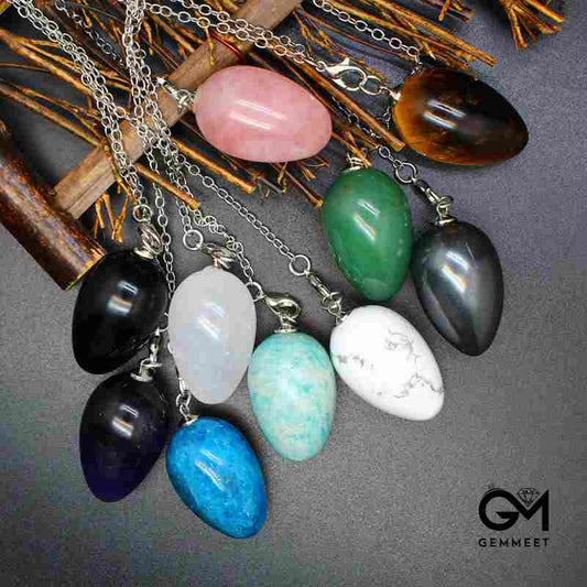 Crystal Small Egg Stone Spirit Pendulum