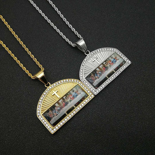 Hip Hop Jewelry Gold Plated Zirconia Thirteen Apostles Pendant