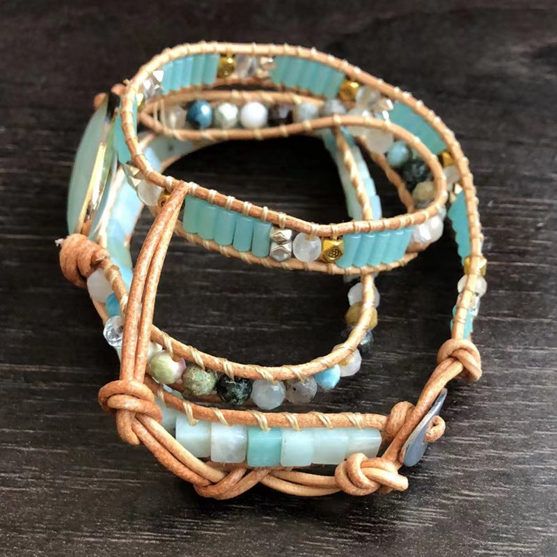 Boho Amazon Stone Multi-layered Woven Bracelet