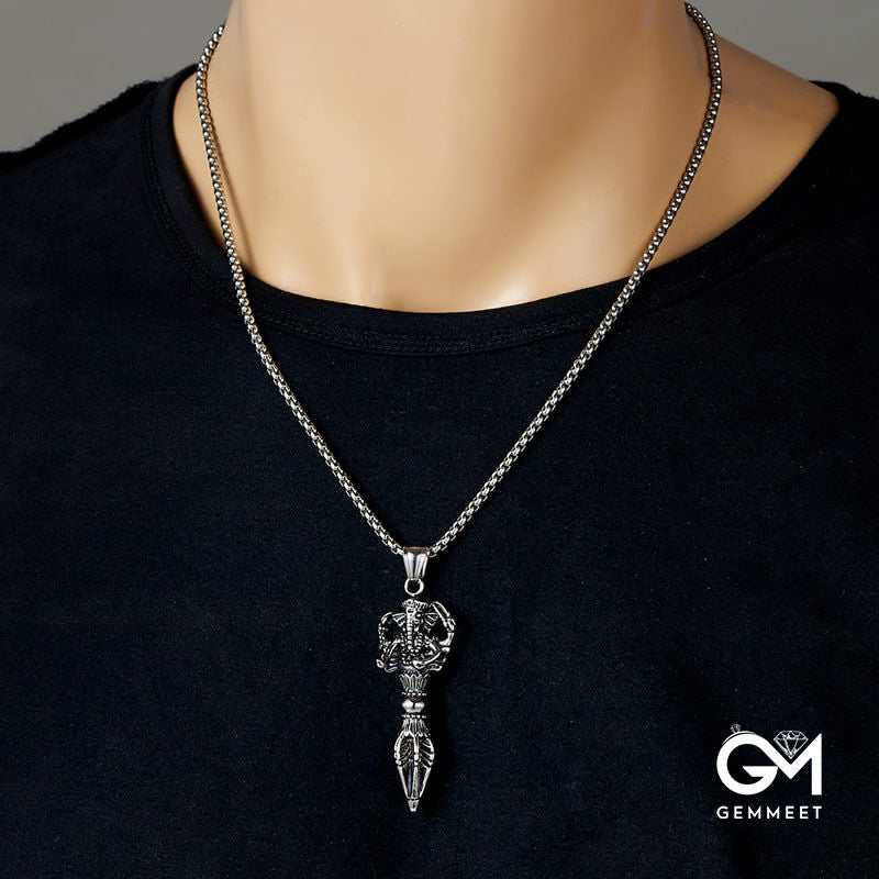 Titanium Steel Magic Pestle Elephant Trunk Necklace