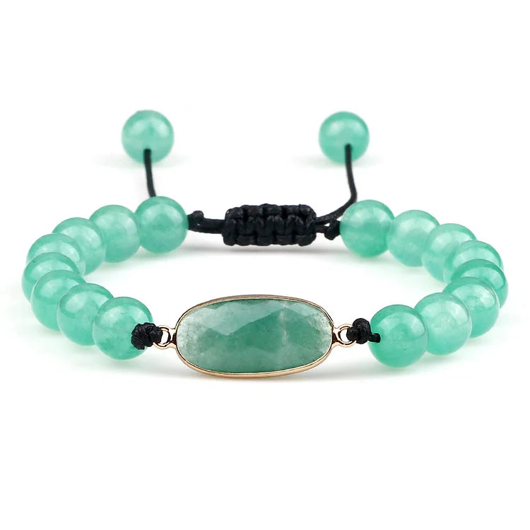 Green Aventurine Stone Beaded Opalite Bracelet