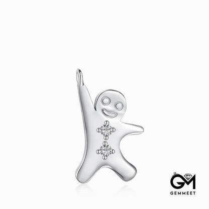 S925 Sterling Silver White Round Zircon Lovely Child Pendant