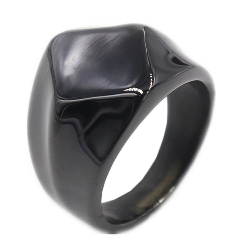 Irregular Diamond Shape Solid Stainless Steel Ring