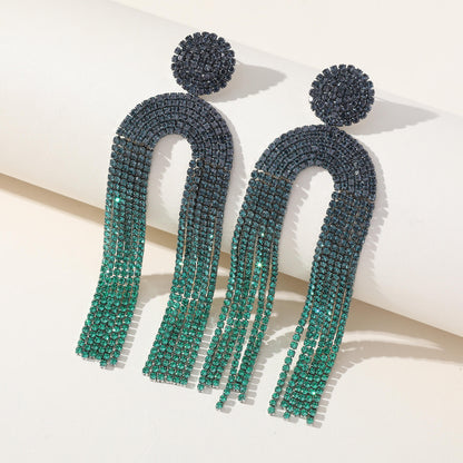 Christmas Series Inlaid Zircon Exaggerated Long Earrings