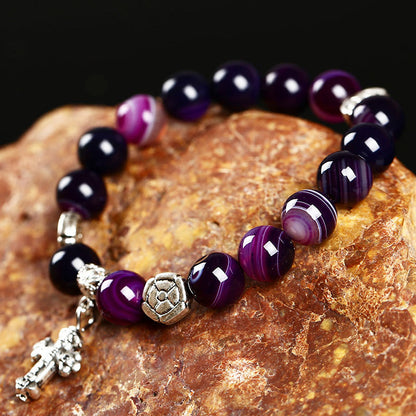 Natural Crystal Cross Symbol Bracelet