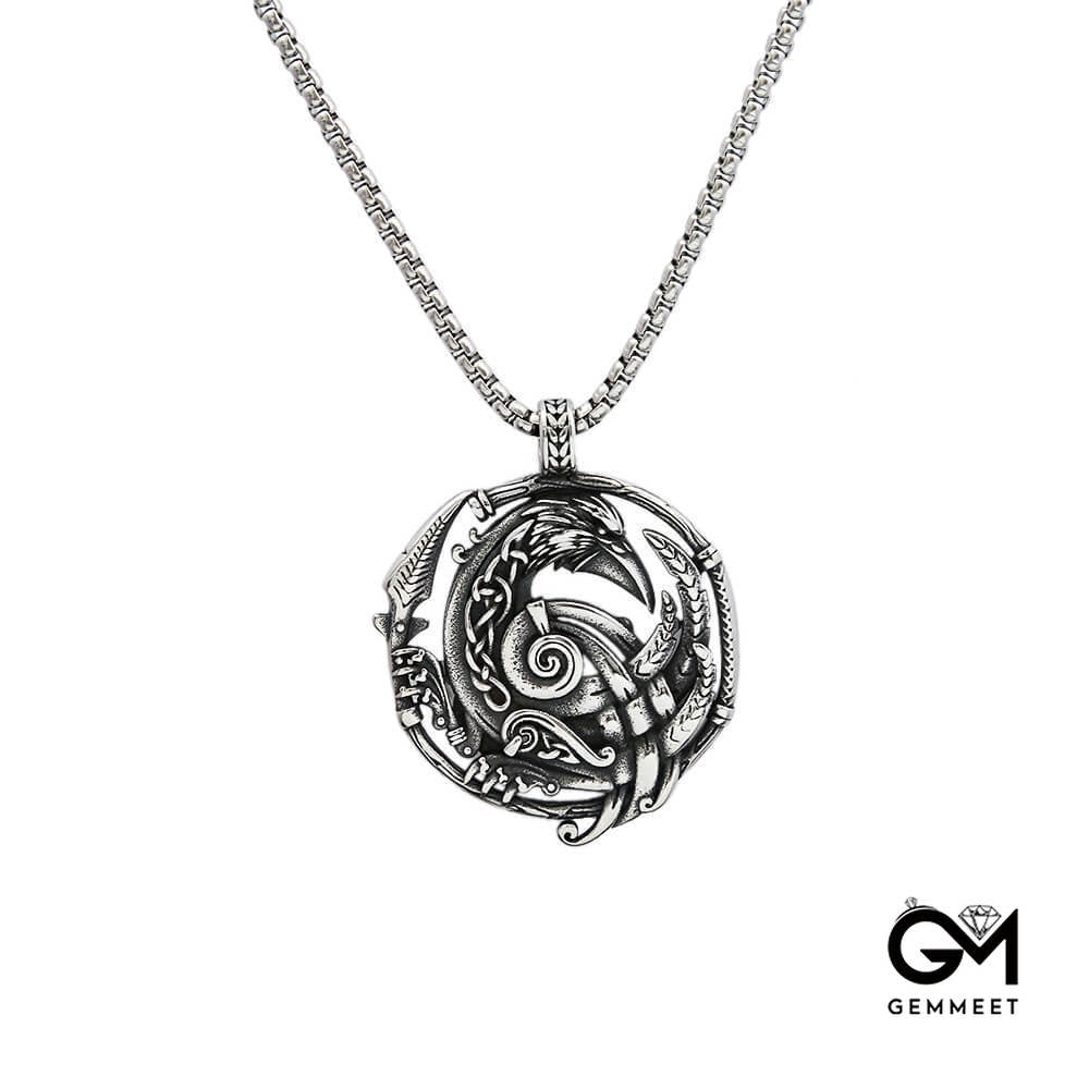 Viking Personality Raven Titanium Steel Necklace