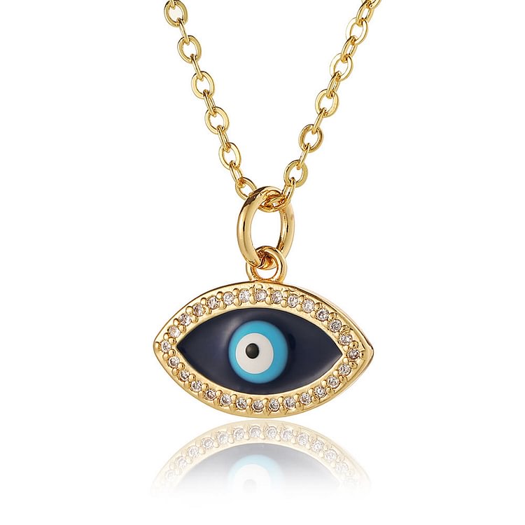 Epoxy Evil Eye Hamsa Heart Shape Necklace