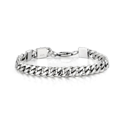 Cross Sterling Silver High Street Hip Hop Cuban Bracelets