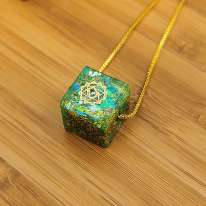 Chakra Orgone Lucky Cube Necklace