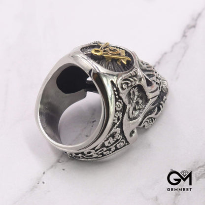 Stainless Steel Colorful AG Skull Ring