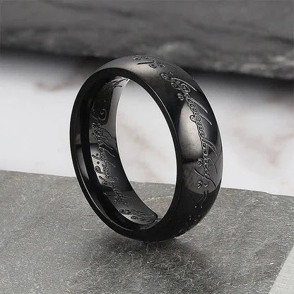 THE ONE RING - Gold Plated Tungsten with Dark Tongue of Mordor