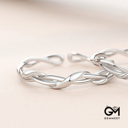 925 Silver Mobius Couple Ring