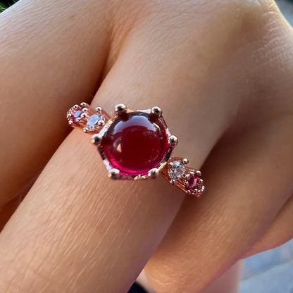 Garnet Engagement Wedding Ring