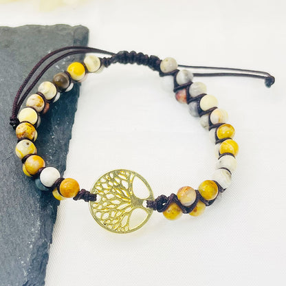 Tree of Life Agate Handwoven Bracelet