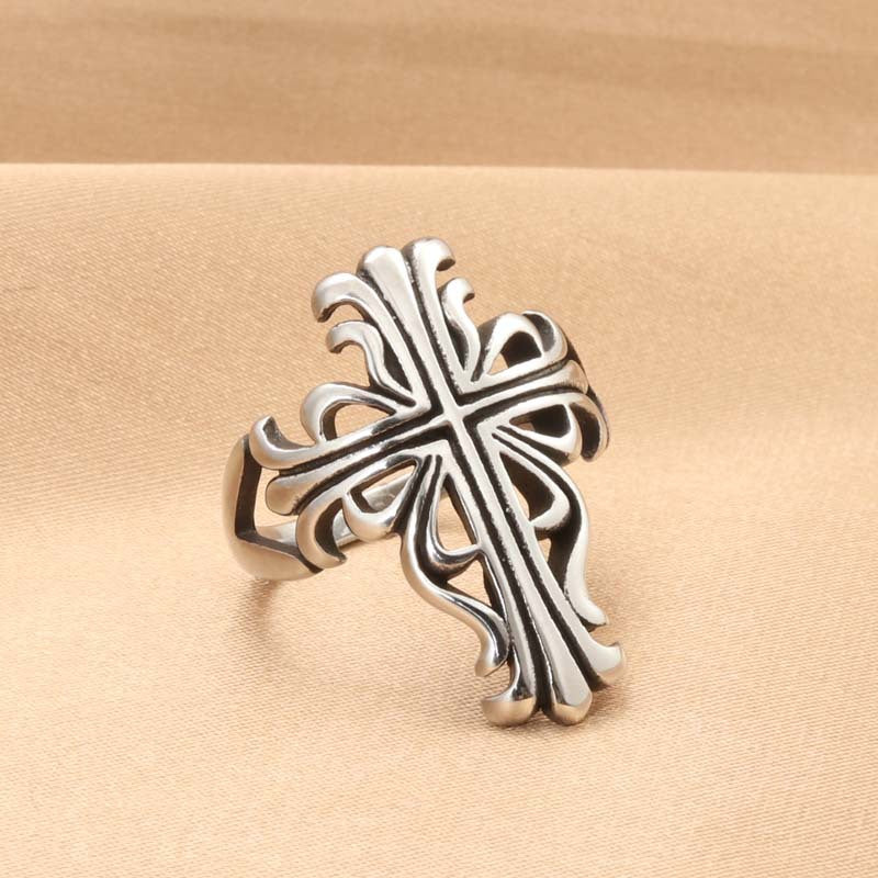 Punk Style Cross Retro Trendy Men's Ring