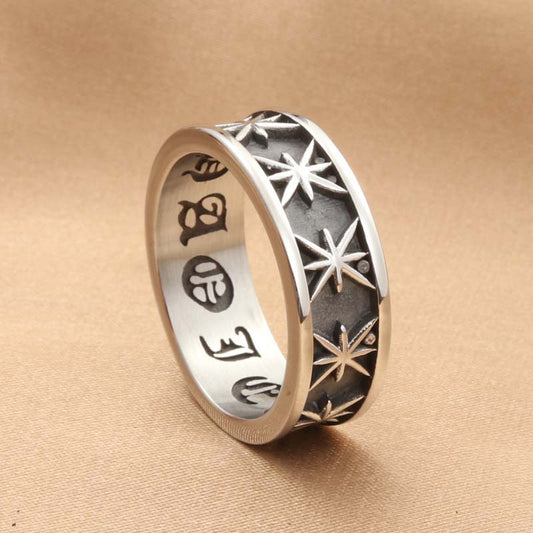 Starry Sky Octagon Retro Trendy Men's Ring