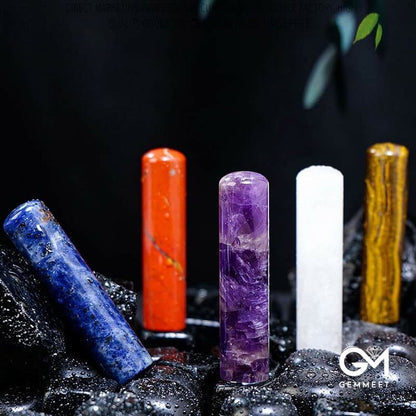 Chakra Crystal Cylinder Ornament Gemstone Decoration