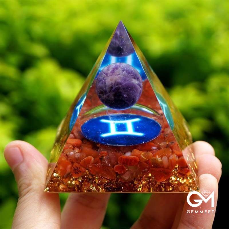 Blue Chalcedony Clear Quartz Orgone Pyramid