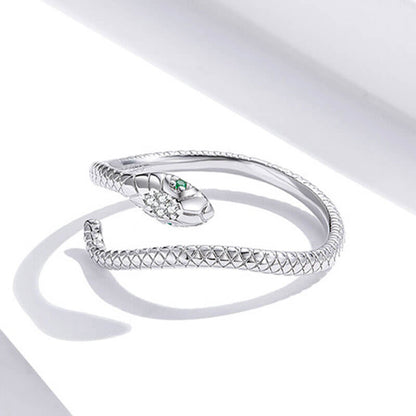 Silver Plated Lady Cute Snake Ring