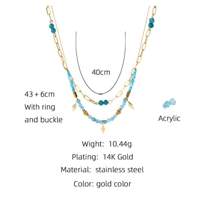 Bohemia Gloden 2 Layers Chain Necklace