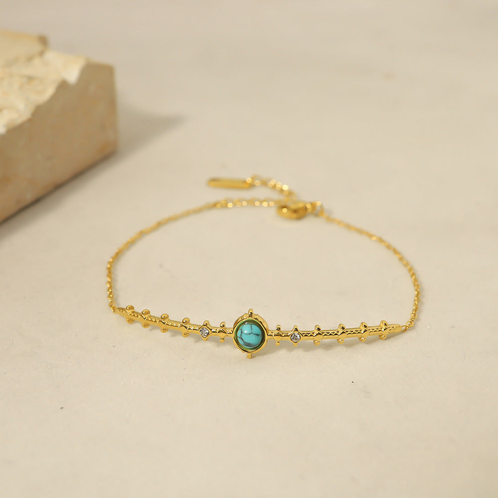 Bohemia Fish-bone Turquoise Bracelet