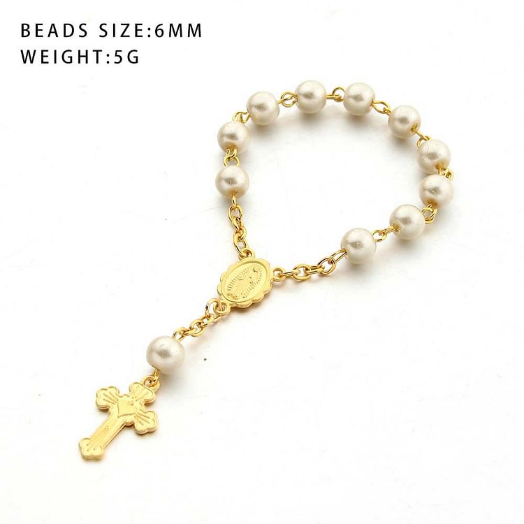 Pearl Heart Cross Bracelet