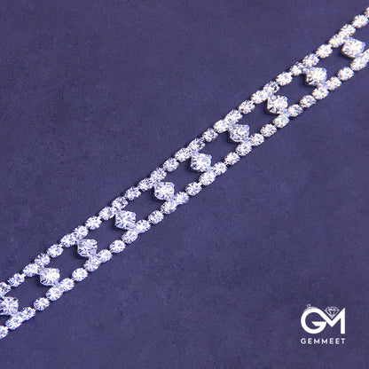 Summer Shiny Zircon Hollow Anklet