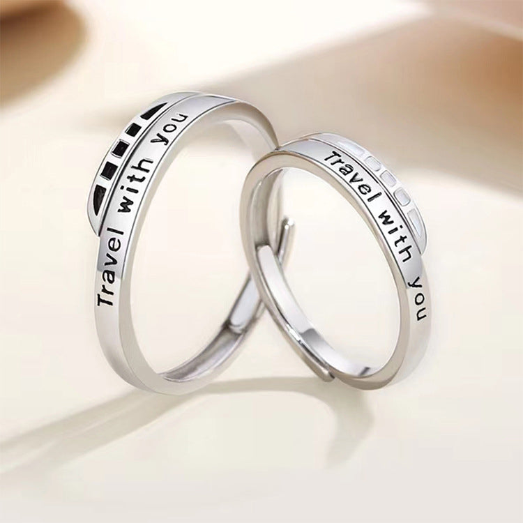 'Travel With You' Travel Platform Couple Ring