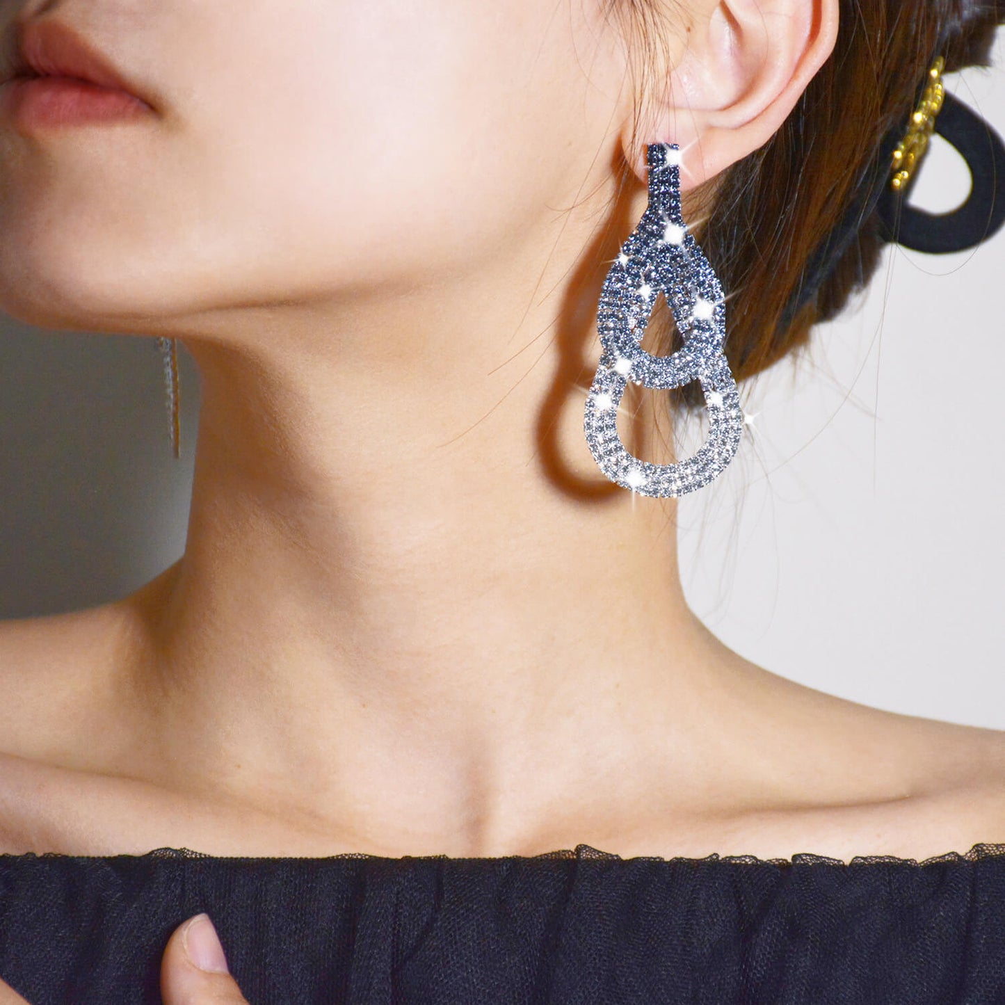 Christmas Series Inlaid Zircon Exaggerated Long Earrings